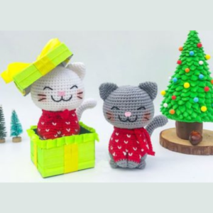 Christmas Crochet Cat Amigurumi Free PDF Pattern